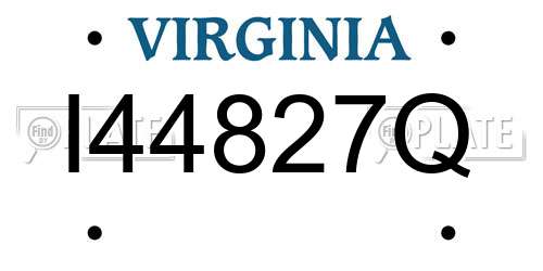 I44827Q Virginia License Plate