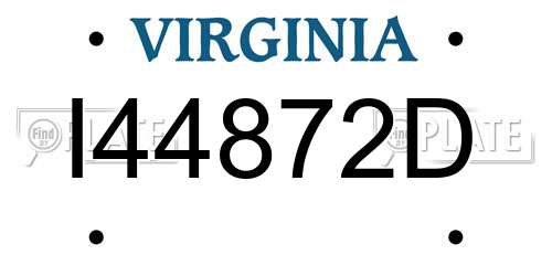 I44872D Virginia License Plate
