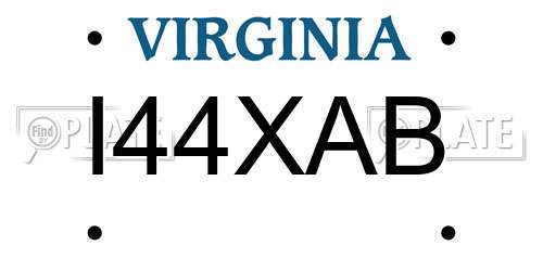 I44XAB Virginia License Plate