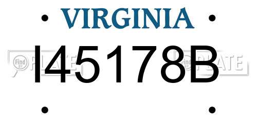 I45178B Virginia License Plate