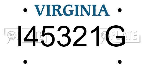 I45321G Virginia License Plate