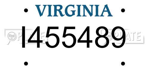 I455489 Virginia License Plate