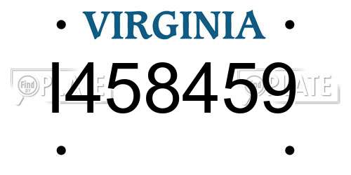 I458459 Virginia License Plate