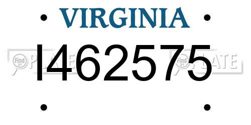 I462575 Virginia License Plate