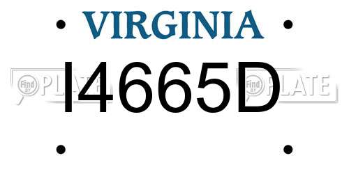 I4665D Virginia License Plate
