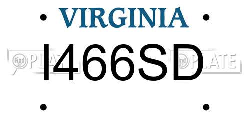 I466SD Virginia License Plate
