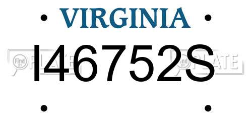 I46752S Virginia License Plate