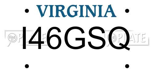 I46GSQ Virginia License Plate