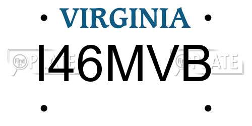 I46MVB Virginia License Plate