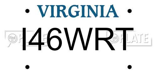 I46WRT Virginia License Plate