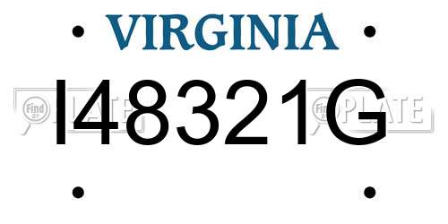 I48321G Virginia License Plate