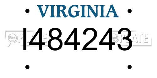 I484243 Virginia License Plate