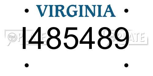 I485489 Virginia License Plate