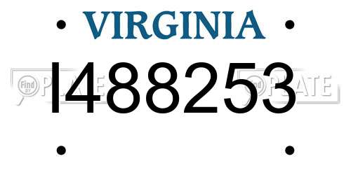 I488253 Virginia License Plate