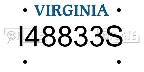 I48833S Virginia License Plate