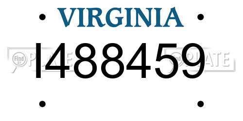 I488459 Virginia License Plate