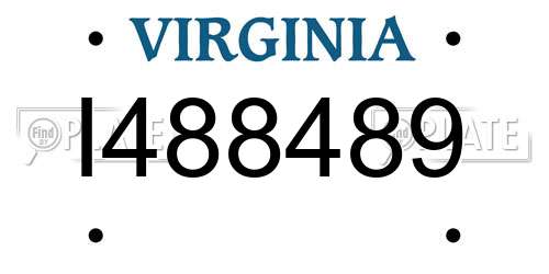 I488489 Virginia License Plate