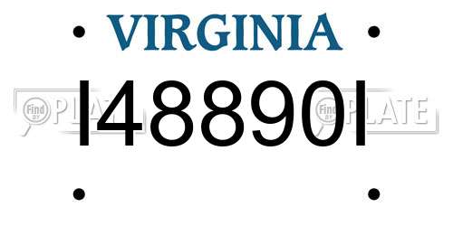 I48890I Virginia License Plate
