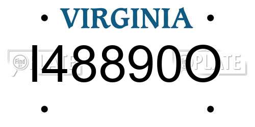 I48890O Virginia License Plate