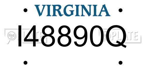 I48890Q Virginia License Plate