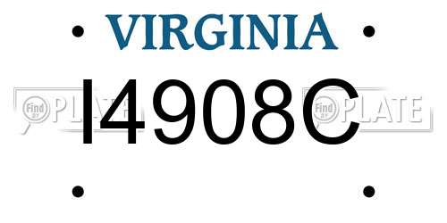 I4908C Virginia License Plate