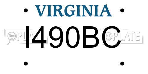 I490BC Virginia License Plate