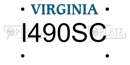 I490SC Virginia License Plate