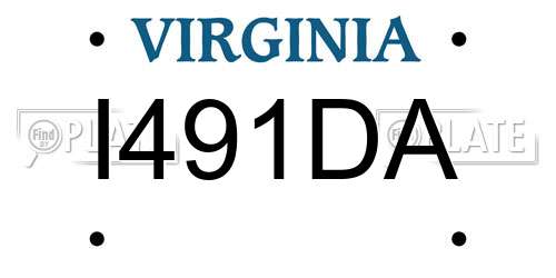 I491DA Virginia License Plate