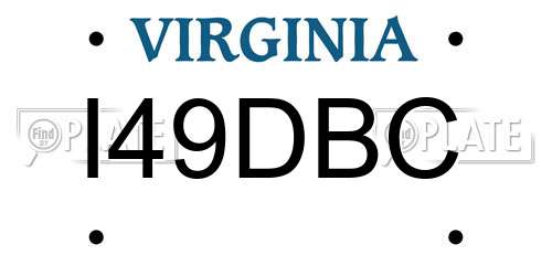 I49DBC Virginia License Plate