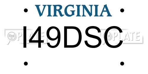 I49DSC Virginia License Plate