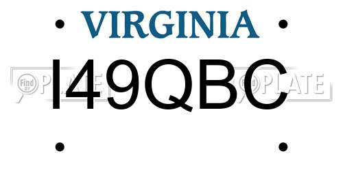 I49QBC Virginia License Plate