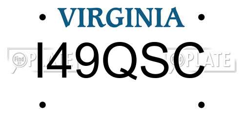 I49QSC Virginia License Plate
