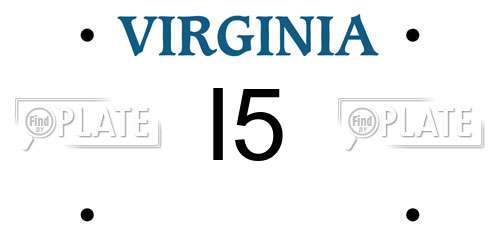I5 Virginia License Plate