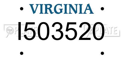 I503520 Virginia License Plate