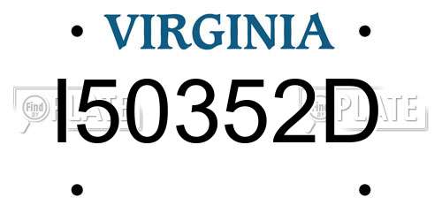 I50352D Virginia License Plate