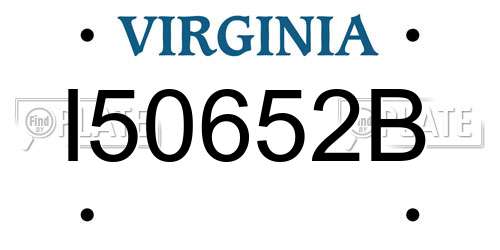 I50652B Virginia License Plate