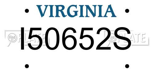I50652S Virginia License Plate