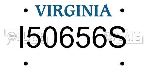 I50656S Virginia License Plate