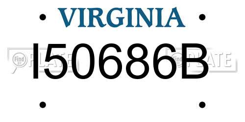 I50686B Virginia License Plate