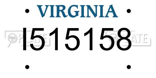 I515158 Virginia License Plate