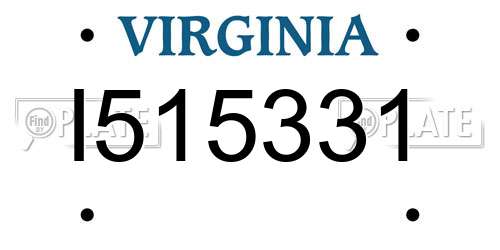 I515331 Virginia License Plate