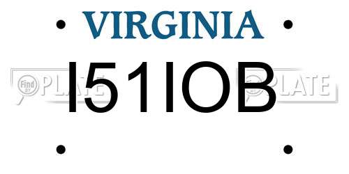 I51IOB Virginia License Plate