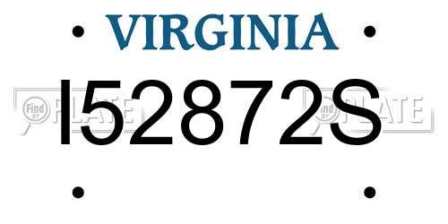 I52872S Virginia License Plate