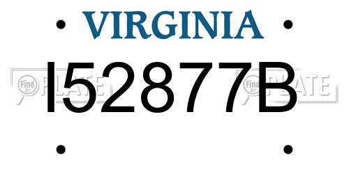 I52877B Virginia License Plate
