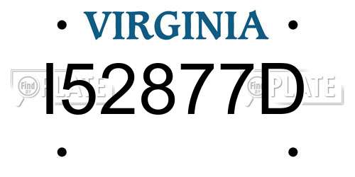 I52877D Virginia License Plate