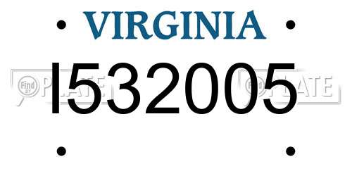 I532005 Virginia License Plate