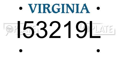 I53219L Virginia License Plate