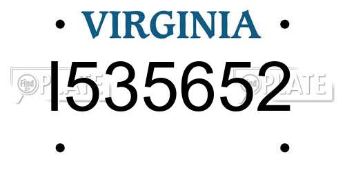 I535652 Virginia License Plate