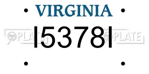 I5378I Virginia License Plate