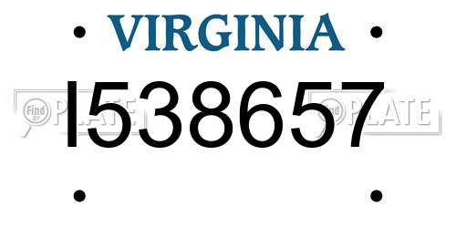 I538657 Virginia License Plate